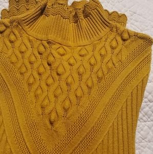 Cowl neck sweater full sleeves, Mustard color